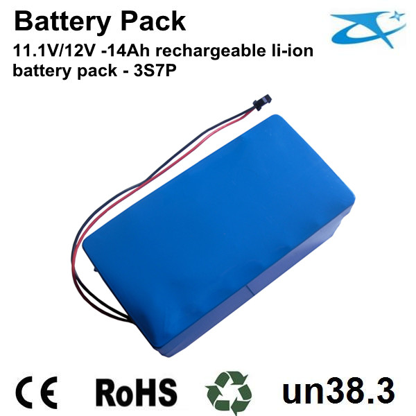 11.1V/12V 14Ah li-ion 18650 battery pack